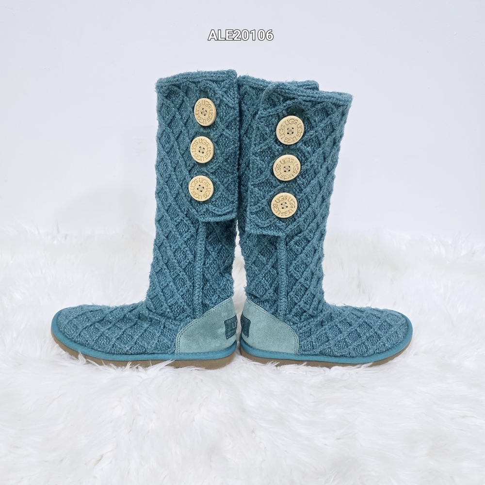 UGG style knit boots Classic Cardy model Turquoise Color Sz.7 - Picture 14 of 17